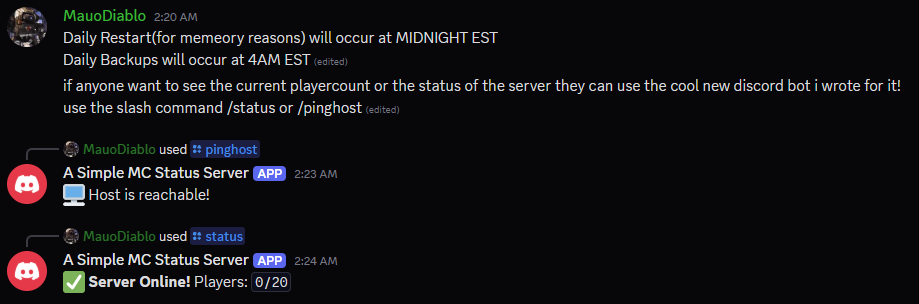 Bot running in Discord